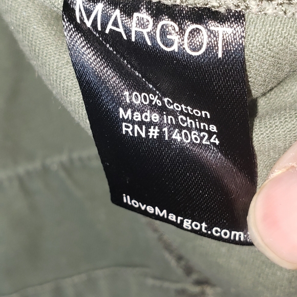 Margot Sage Green Cropped Utility Jacket Snap Front Cotton Small